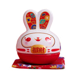 Maxbell Rabbit Figurine Piggy Bank Container Saving Box Ceramic for Home Decoration Style F