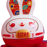 Maxbell Rabbit Figurine Piggy Bank Container Saving Box Ceramic for Home Decoration Style F