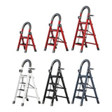 Maxbell Steel Folding Ladder Stepladder Non Slip for Indoor Outdoor Kitchen Adults Red 2 Step