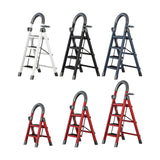 Maxbell Steel Folding Ladder Stepladder Non Slip for Indoor Outdoor Kitchen Adults Red 2 Step