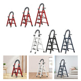 Maxbell Steel Folding Ladder Stepladder Non Slip for Indoor Outdoor Kitchen Adults Red 2 Step