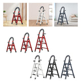 Maxbell Steel Folding Ladder Stepladder Non Slip for Indoor Outdoor Kitchen Adults Red 2 Step