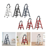 Maxbell Steel Folding Ladder Stepladder Non Slip for Indoor Outdoor Kitchen Adults Red 2 Step