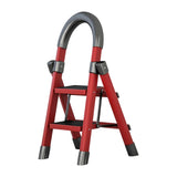 Maxbell Steel Folding Ladder Stepladder Non Slip for Indoor Outdoor Kitchen Adults Red 2 Step