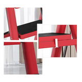 Maxbell Steel Folding Ladder Stepladder Non Slip for Indoor Outdoor Kitchen Adults Red 4 Step