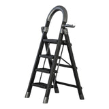 Maxbell Steel Folding Ladder Stepladder Non Slip for Indoor Outdoor Kitchen Adults Black 4 Step