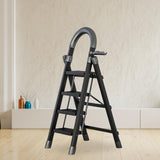 Maxbell Steel Folding Ladder Stepladder Non Slip for Indoor Outdoor Kitchen Adults Black 4 Step