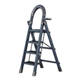 Maxbell Steel Folding Ladder Stepladder Non Slip for Indoor Outdoor Kitchen Adults Gray 4 Step