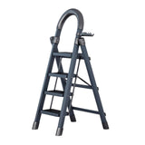 Maxbell Steel Folding Ladder Stepladder Non Slip for Indoor Outdoor Kitchen Adults Gray 4 Step