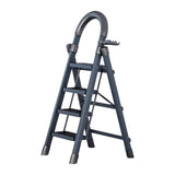 Maxbell Steel Folding Ladder Stepladder Non Slip for Indoor Outdoor Kitchen Adults Gray 4 Step