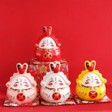 Maxbell Chinese Rabbit Bunny Statue Piggy Bank Lovely Dashboard Decor Office White