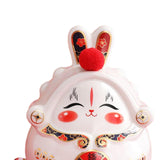 Maxbell Chinese Rabbit Bunny Statue Piggy Bank Lovely Dashboard Decor Office White
