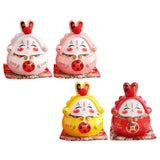 Maxbell Chinese Rabbit Bunny Statue Piggy Bank Lovely Dashboard Decor Office White