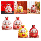 Maxbell Chinese Rabbit Bunny Statue Piggy Bank Lovely Dashboard Decor Office White