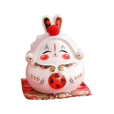 Maxbell Chinese Rabbit Bunny Statue Piggy Bank Lovely Dashboard Decor Office White