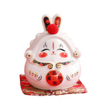 Maxbell Chinese Rabbit Bunny Statue Piggy Bank Lovely Dashboard Decor Office White