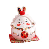 Maxbell Chinese Rabbit Bunny Statue Piggy Bank Lovely Dashboard Decor Office White