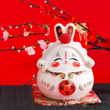 Maxbell Chinese Rabbit Bunny Statue Piggy Bank Lovely Dashboard Decor Office White