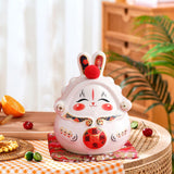 Maxbell Chinese Rabbit Bunny Statue Piggy Bank Lovely Dashboard Decor Office White