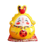 Maxbell Chinese Rabbit Bunny Statue Piggy Bank Lovely Dashboard Decor Office Yellow