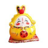 Maxbell Chinese Rabbit Bunny Statue Piggy Bank Lovely Dashboard Decor Office Yellow