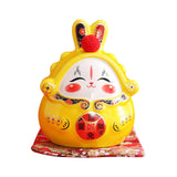 Maxbell Chinese Rabbit Bunny Statue Piggy Bank Lovely Dashboard Decor Office Yellow