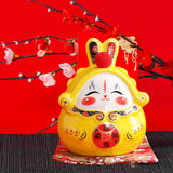 Maxbell Chinese Rabbit Bunny Statue Piggy Bank Lovely Dashboard Decor Office Yellow