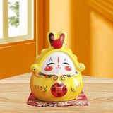 Maxbell Chinese Rabbit Bunny Statue Piggy Bank Lovely Dashboard Decor Office Yellow