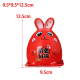 Maxbell Rabbit Year Lucky Figurine Ceramic Piggy Box Decoration Cartoon and Adorable Style A
