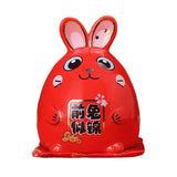 Maxbell Rabbit Year Lucky Figurine Ceramic Piggy Box Decoration Cartoon and Adorable Style A