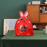 Maxbell Rabbit Year Lucky Figurine Ceramic Piggy Box Decoration Cartoon and Adorable Style A