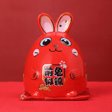 Maxbell Rabbit Year Lucky Figurine Ceramic Piggy Box Decoration Cartoon and Adorable Style A