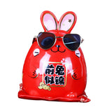 Maxbell Rabbit Year Lucky Figurine Ceramic Piggy Box Decoration Cartoon and Adorable Style B