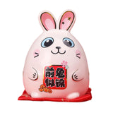 Maxbell Rabbit Year Lucky Figurine Ceramic Piggy Box Decoration Cartoon and Adorable Style C