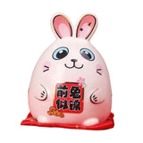 Maxbell Rabbit Year Lucky Figurine Ceramic Piggy Box Decoration Cartoon and Adorable Style C