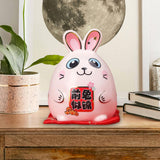 Maxbell Rabbit Year Lucky Figurine Ceramic Piggy Box Decoration Cartoon and Adorable Style C