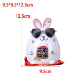 Maxbell Rabbit Year Lucky Figurine Ceramic Piggy Box Decoration Cartoon and Adorable Style C