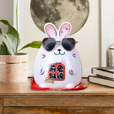 Maxbell Rabbit Year Lucky Figurine Ceramic Piggy Box Decoration Cartoon and Adorable Style D