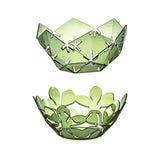 Maxbell Green Hollowed Out Fruit Basket Fruit Bowl Vegetables Holder Space Saving Snowflake Pattern