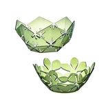 Maxbell Green Hollowed Out Fruit Basket Fruit Bowl Vegetables Holder Space Saving Snowflake Pattern