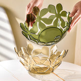 Maxbell Green Hollowed Out Fruit Basket Fruit Bowl Vegetables Holder Space Saving Snowflake Pattern