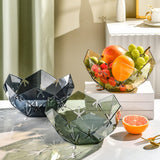 Maxbell Green Hollowed Out Fruit Basket Fruit Bowl Vegetables Holder Space Saving Snowflake Pattern