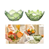 Maxbell Green Hollowed Out Fruit Basket Fruit Bowl Vegetables Holder Space Saving Snowflake Pattern