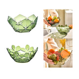 Maxbell Green Hollowed Out Fruit Basket Fruit Bowl Vegetables Holder Space Saving Snowflake Pattern