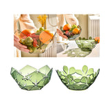 Maxbell Green Hollowed Out Fruit Basket Fruit Bowl Vegetables Holder Space Saving Snowflake Pattern