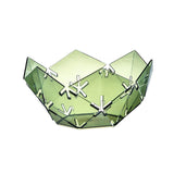 Maxbell Green Hollowed Out Fruit Basket Fruit Bowl Vegetables Holder Space Saving Snowflake Pattern