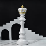 Maxbell Creative Chess Figurine Collectible Chessmen Tabletop Bedroom Gift 13cmx13cmx40cm White