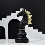 Maxbell Creative Chess Figurine Collectible Chessmen Tabletop Bedroom Gift 14cmx11cmx26cm Black