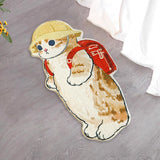 Maxbell Floor Mats Area Rug Cartoon Cat Carpet for Bedroom Bathroom Home Decoration A