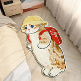 Maxbell Floor Mats Area Rug Cartoon Cat Carpet for Bedroom Bathroom Home Decoration A